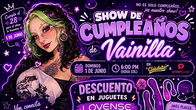 vainilla doll online show from 24, 5, 2026