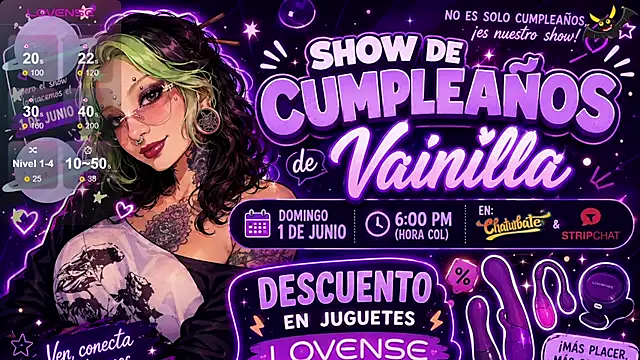 vainilla doll online show from 16, 5, 2026