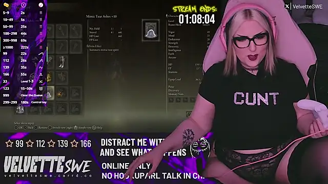 VelvetteSWE online show from 7, 7, 2026