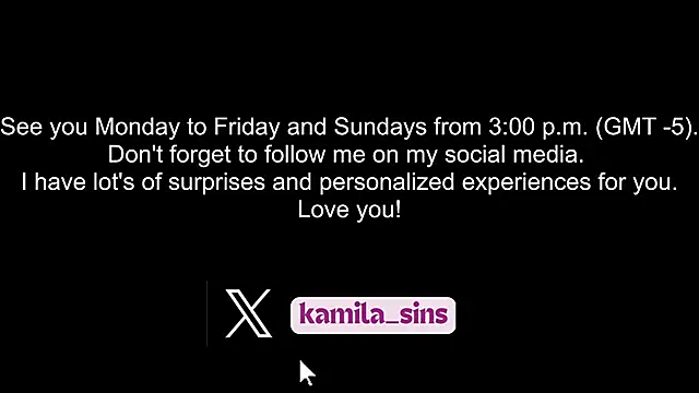 kamila sins online show from 4, 3, 2025
